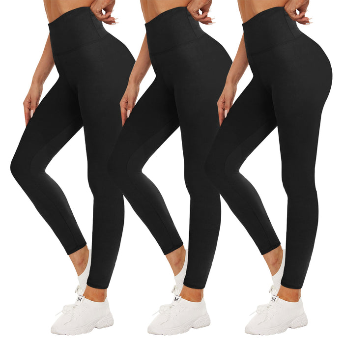 SHOWITTY 3 Pack Black High Waisted Leggings for Women