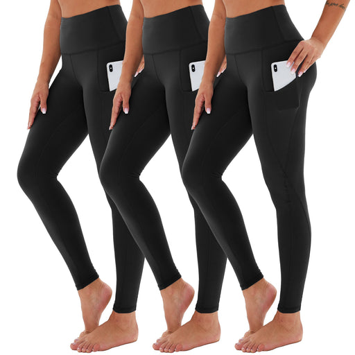 SHOWITTY 3 Pack Leggings for Women with Pockets