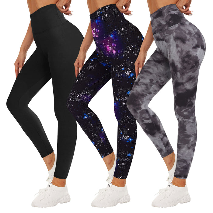 SHOWITTY 3 Pack Black High Waisted Leggings for Women