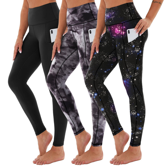 SHOWITTY 3 Pack Leggings for Women with Pockets