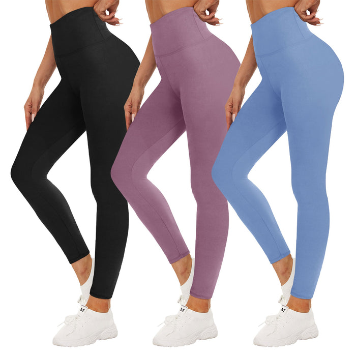 SHOWITTY 3 Pack Black High Waisted Leggings for Women