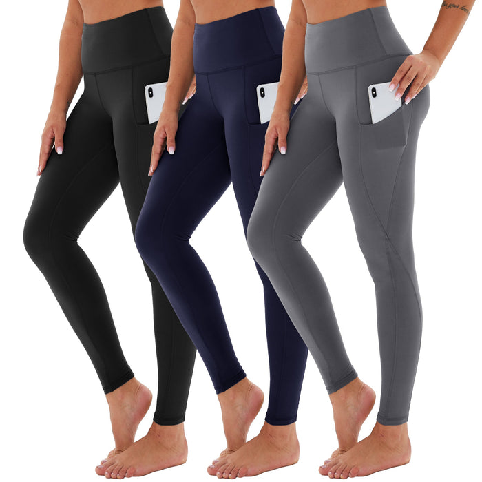 SHOWITTY 3 Pack Leggings for Women with Pockets